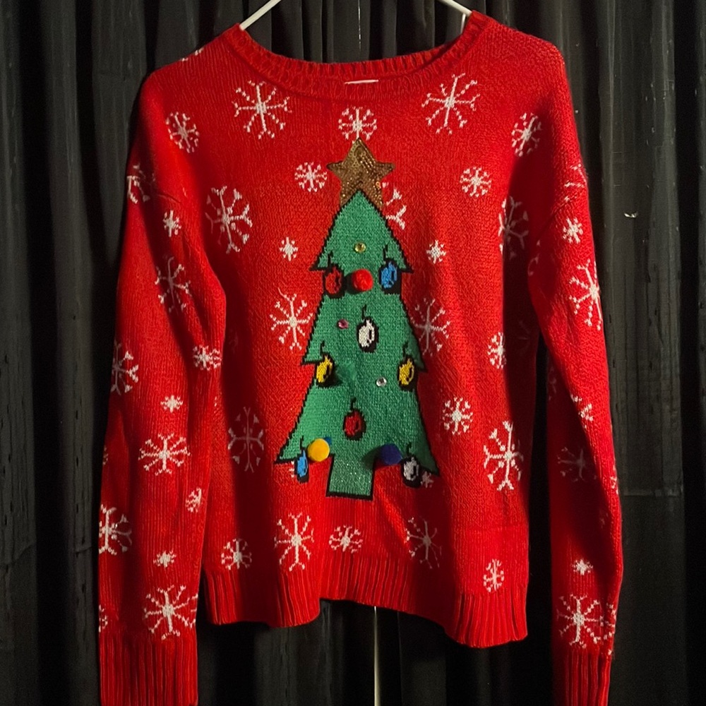 Xhilaration medium ugly Christmas tree holiday sweater